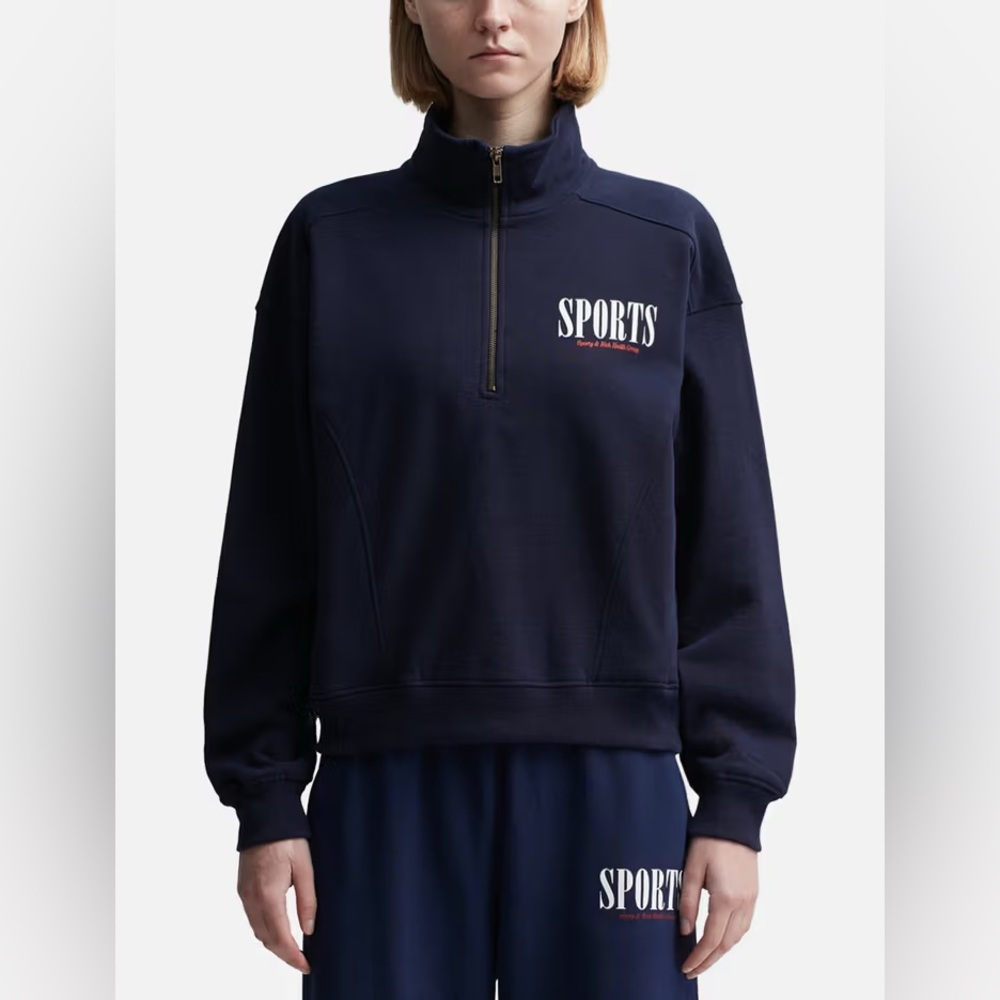 Sporty & Rich Navy Blue Sweater